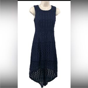 ✨LAST CHANCE✨ Xhilaration Women’s Blue Lace Hi Low Sleeveless Dress